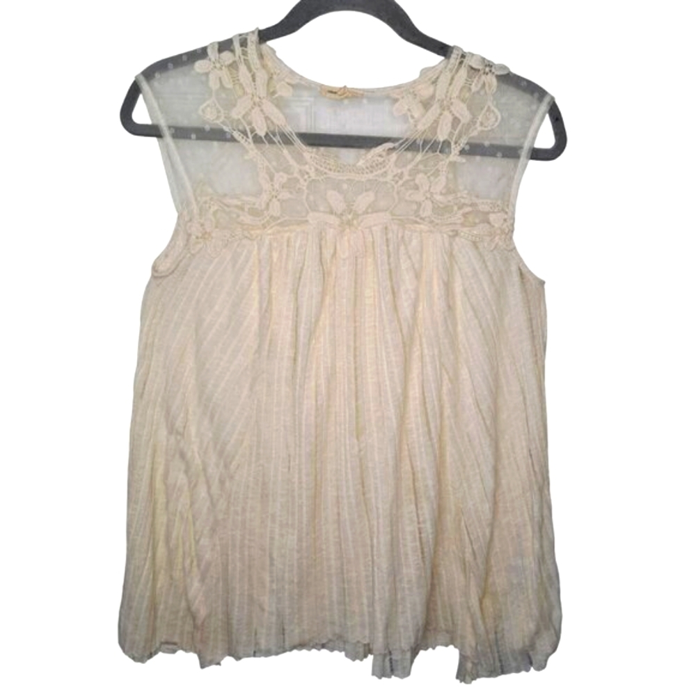 Silence & Noise Ivory Lace Tank Top Fairy Whimsy Cottage Indie Size Small